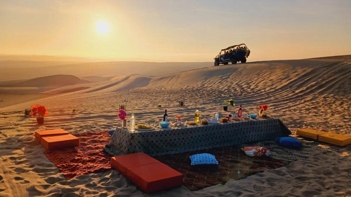 Glamping e degustação de pisco no deserto de Huacachina